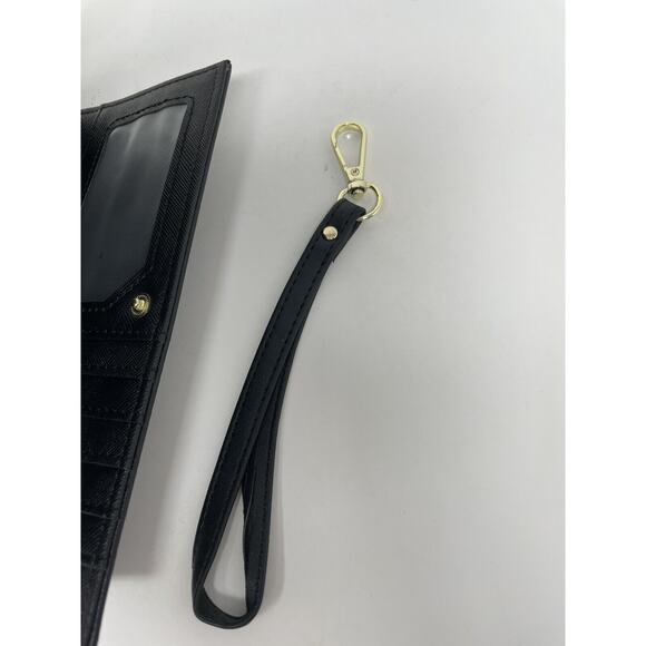 AR NEW YORK Wristlet Wallet Tan And Black Floral New - Picture 7 of 7